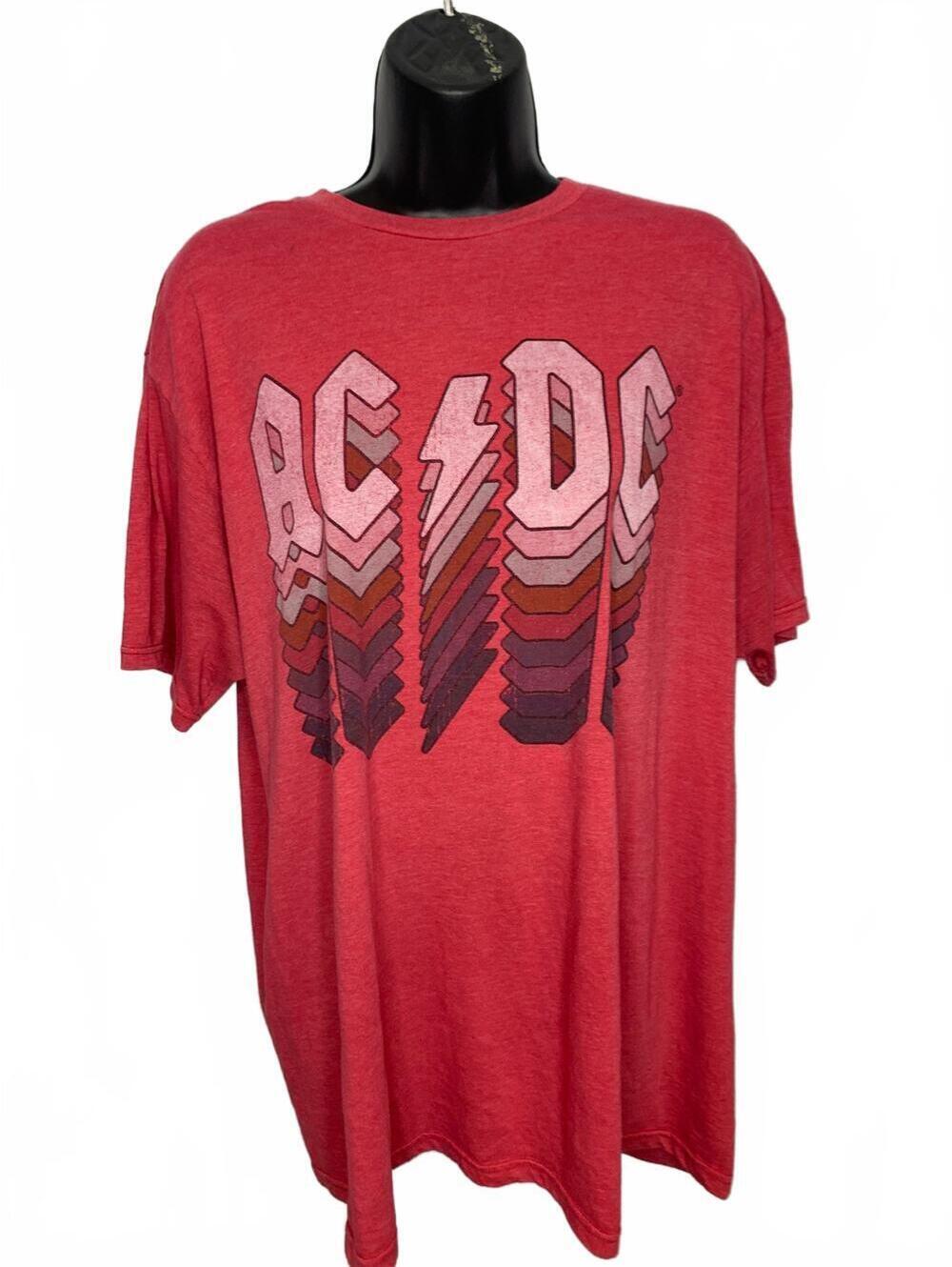 ACDC Men's XL Red T-Shirt Heavy Metal Band